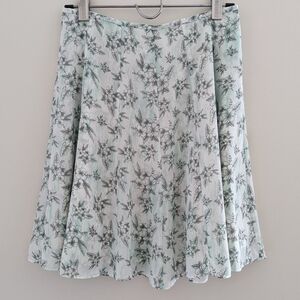 NEW TAILOR B. MOSS Floral A-Line Skirt WOMENS Sz. 4 Flowy Delicate Mint Green